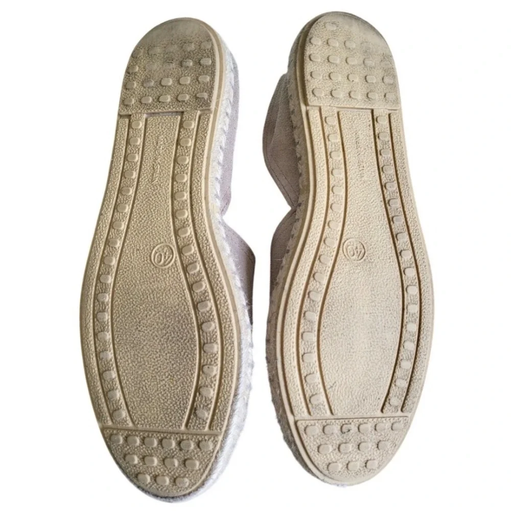 Verbenas Carmen Women's EU 40 Taupe Suede Espadrille Flats Mediterranean